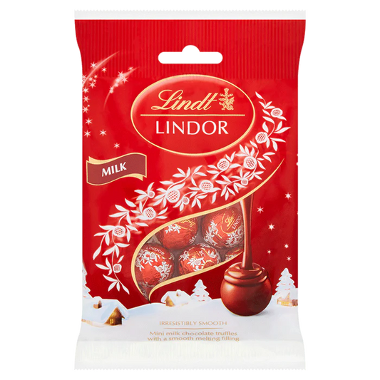 24 x Lindt Lindor Christmas Milk Chocolate Mini Truffles Bag 80G