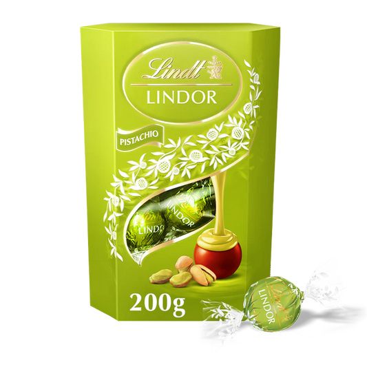 8 x Lindt Lindor Pistachio Truffles Box Cornet - 200GM