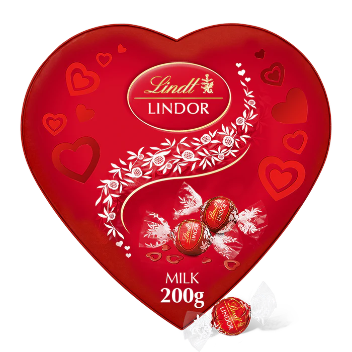 8 x Lindt Lindor Milk Heart Box Chocolates - 200GM