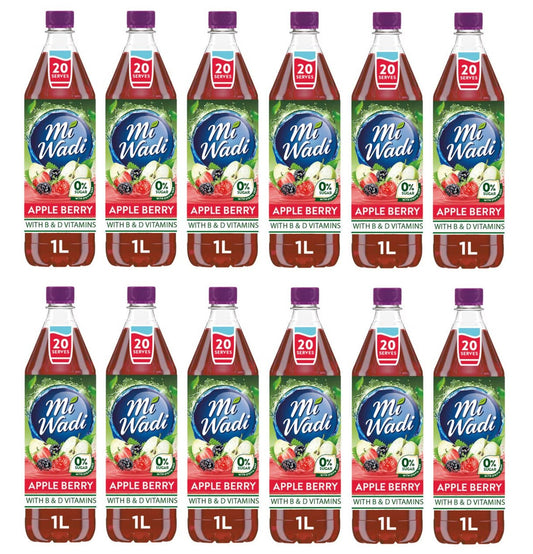 12 x Mi Wadi Zero 0% Apple Berry 1L