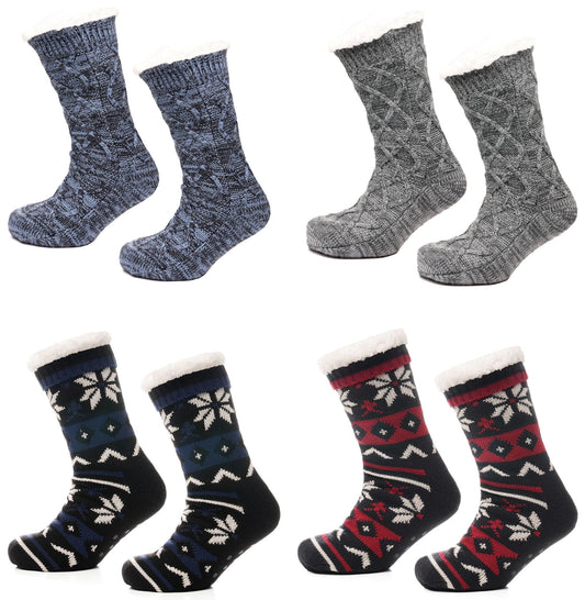 Tom Franks 1 Pair Chunky Knit Sherpa Slipper Socks