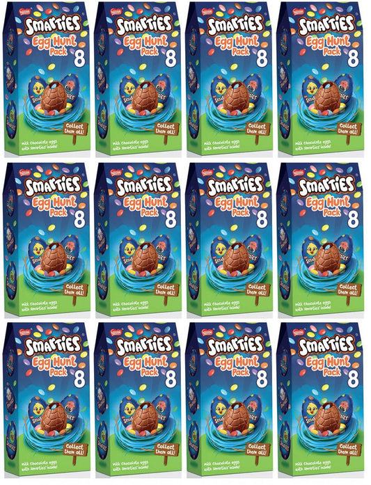 12 x Smarties Easter Egg Hunt Pack (8X17.5G Eggs) - 140GM