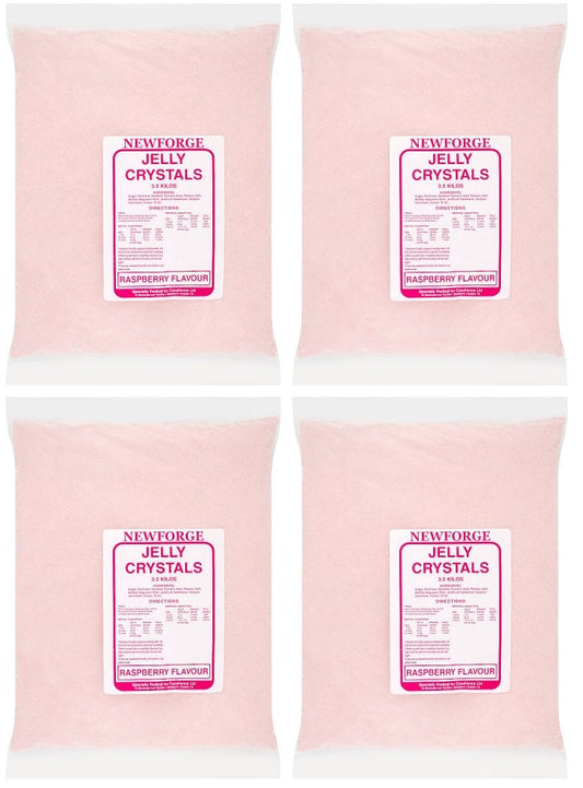 4 x Newforge Jelly Crystals Raspberry Flavour 3.5Kg