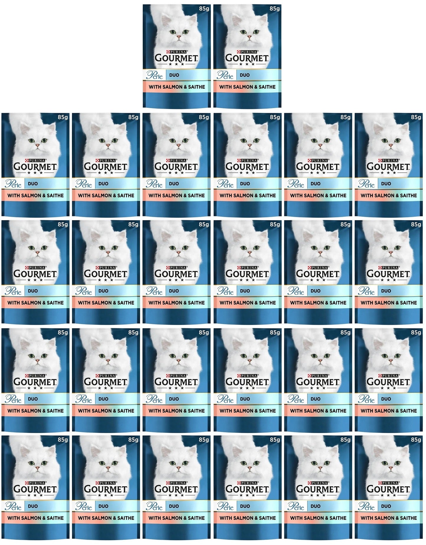 26 x Gourmet Perle Duo Salmon & Saithe - 85GM