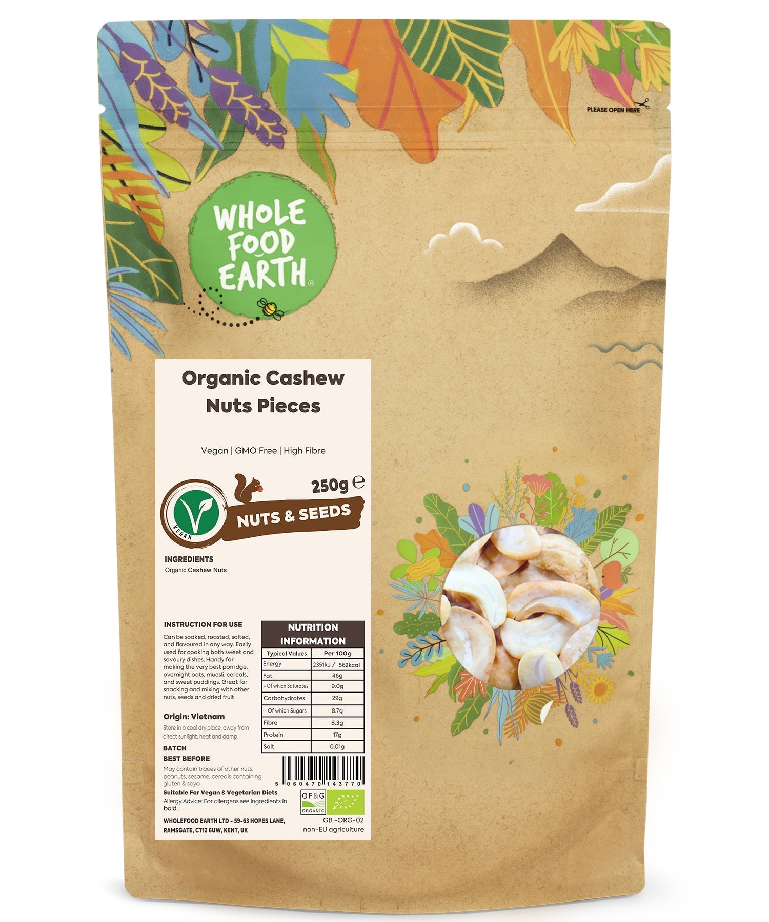 Organic Cashew Nuts Pieces
