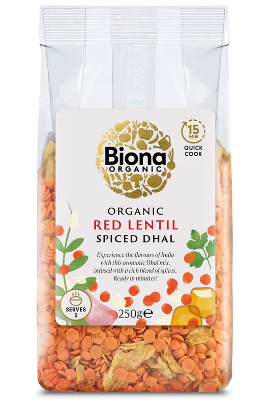 Biona Org Spiced Red Lentil Dhal - 250g