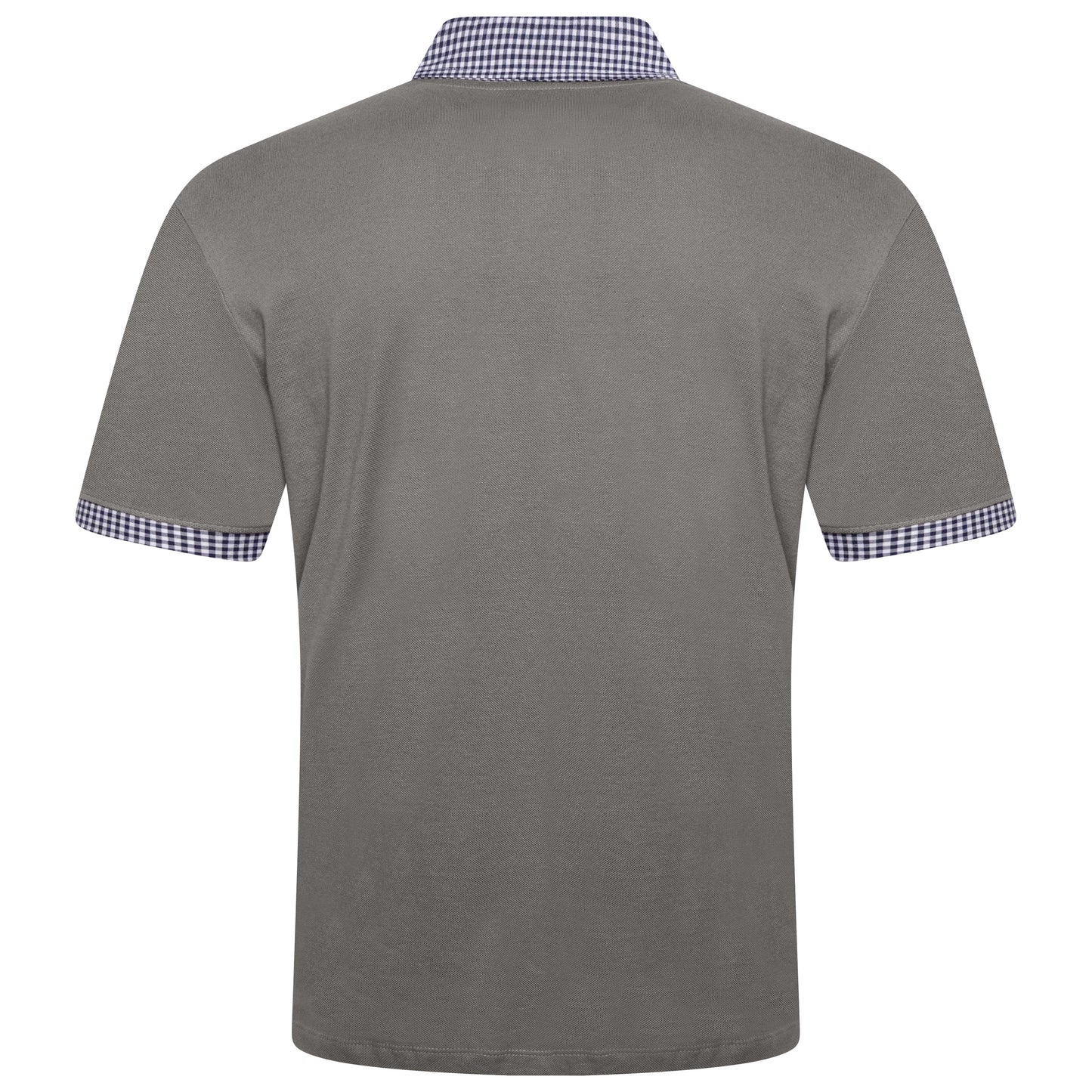 Evryone Check Collar Short Sleeve Polo Shirt