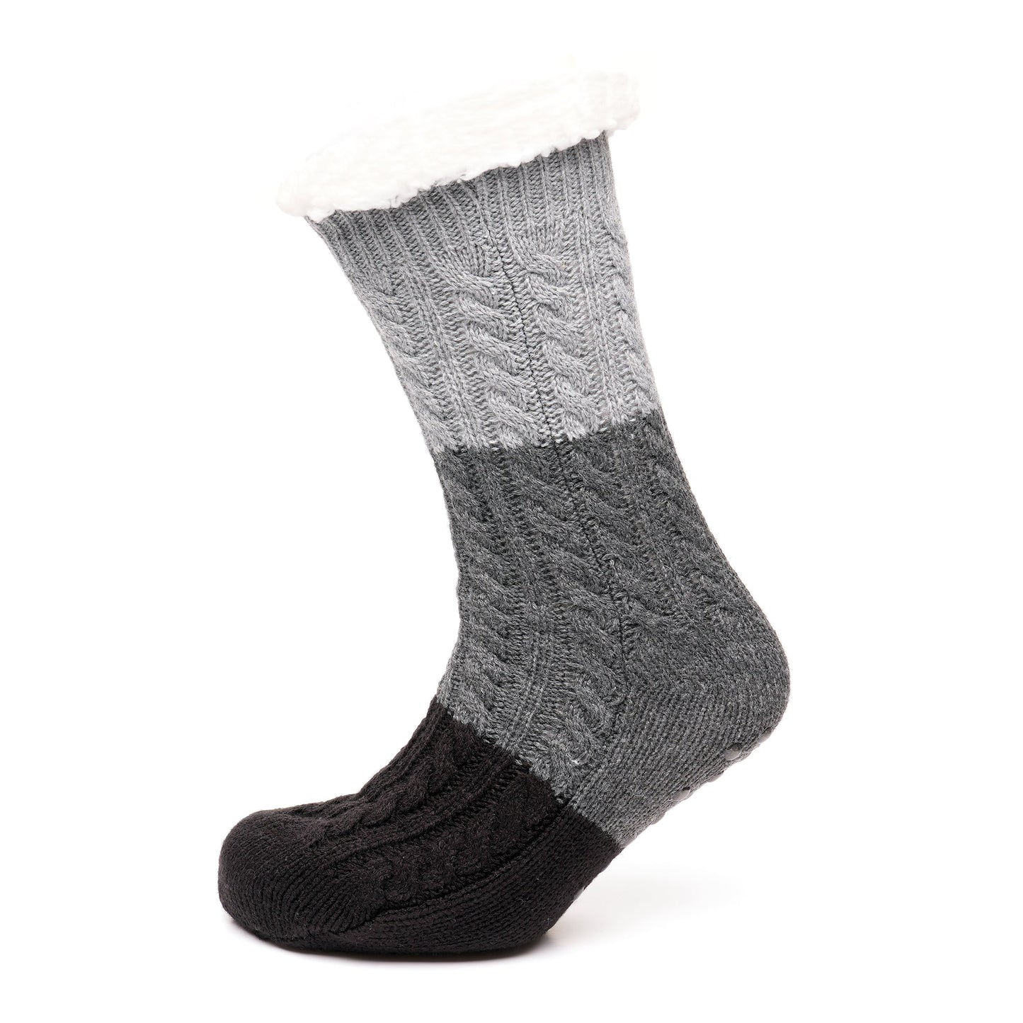 Tom Franks 1 Pair Chunky Knit Sherpa Slipper Socks