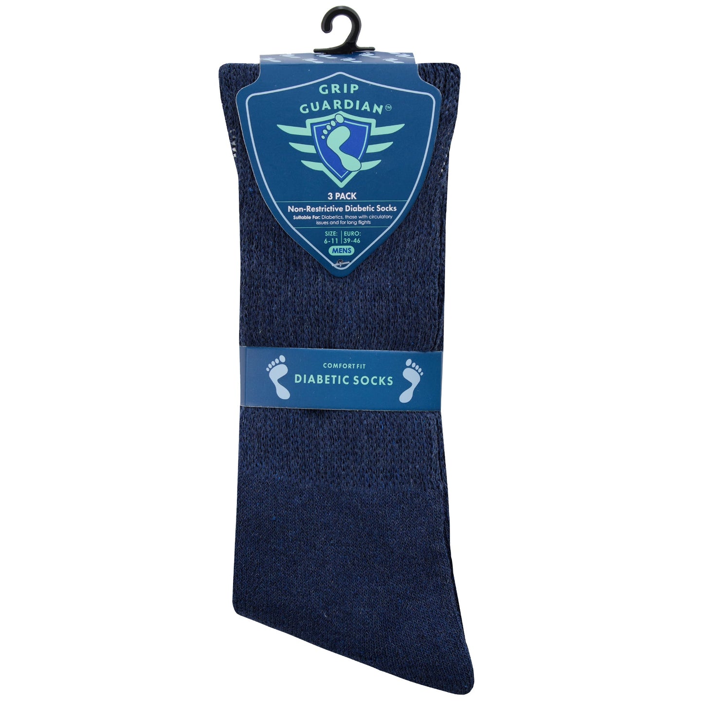 Grip Guardian 3 Pairs Non-Restrictive Diabetic Socks
