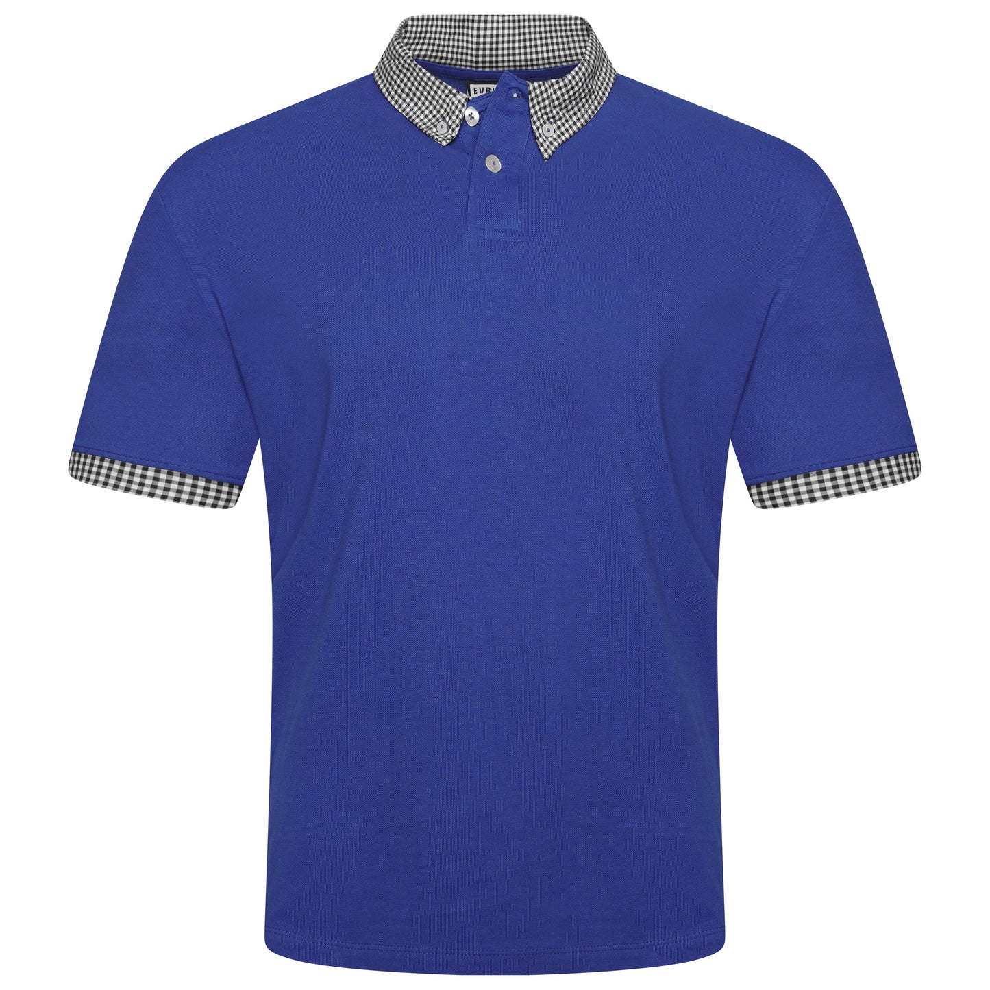 Evryone Check Collar Short Sleeve Polo Shirt