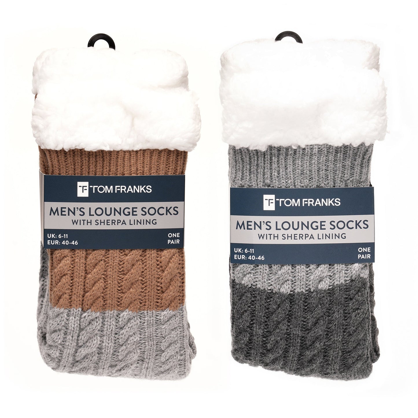 Tom Franks 1 Pair Chunky Knit Sherpa Slipper Socks