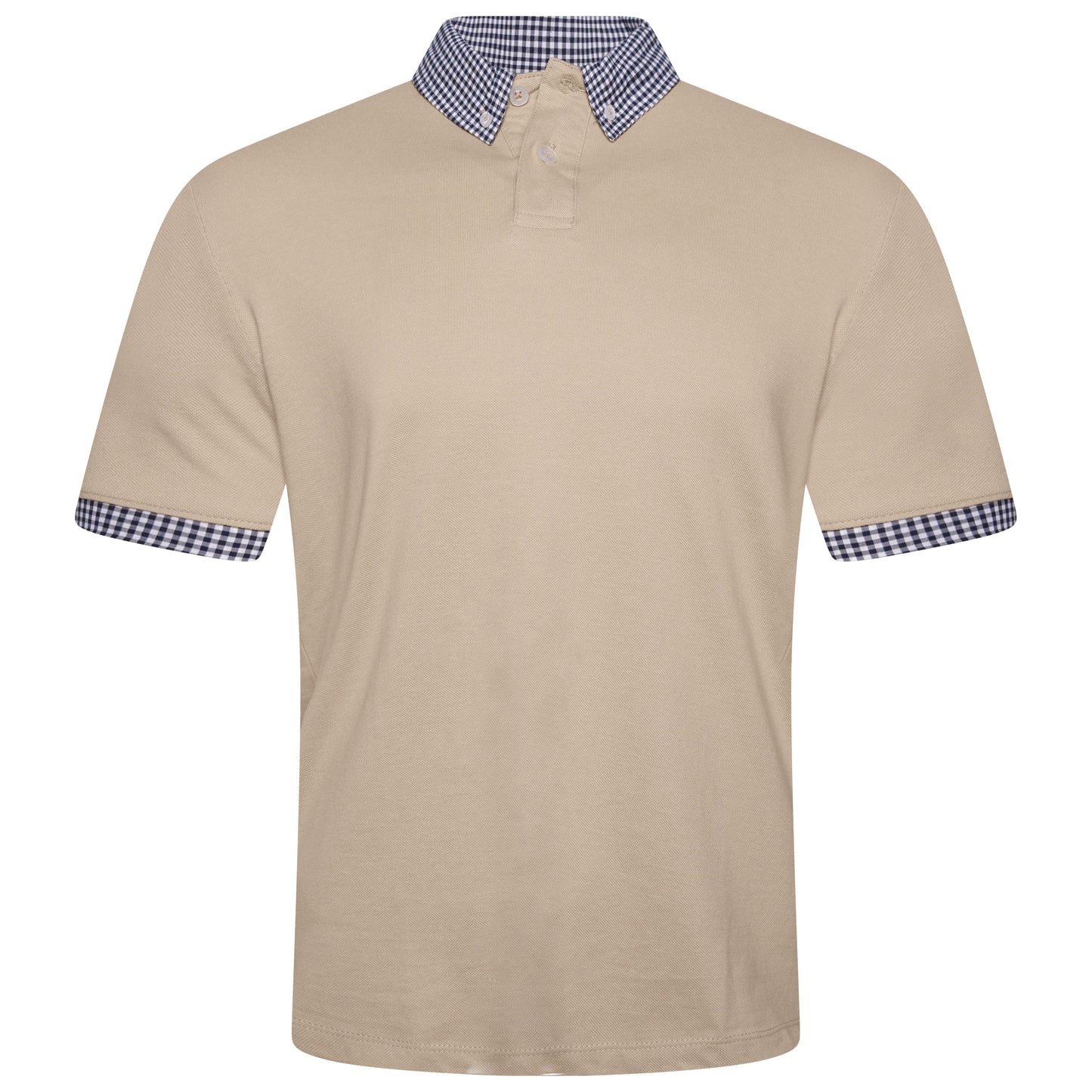 Evryone Check Collar Short Sleeve Polo Shirt