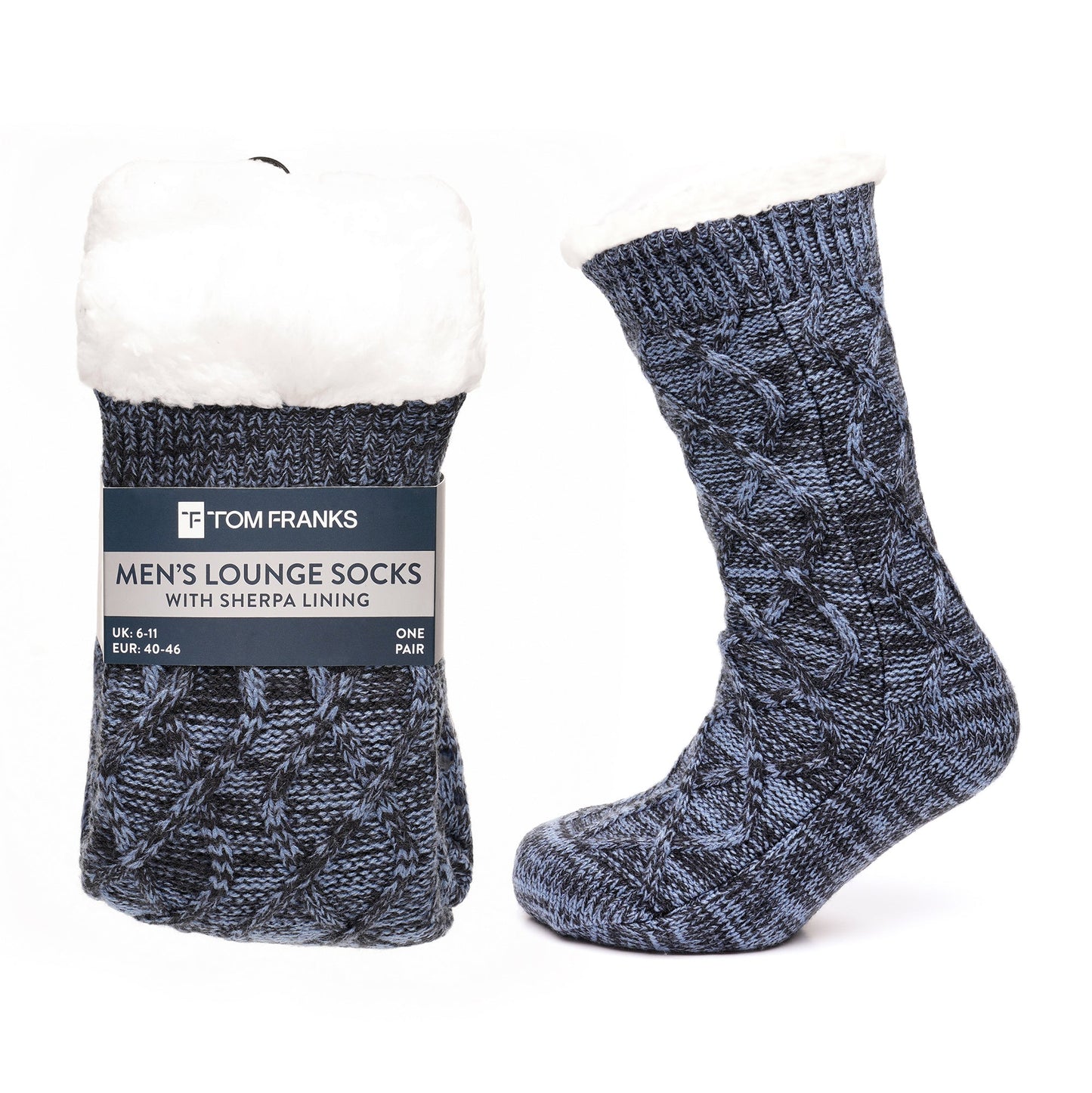 Tom Franks 1 Pair Chunky Knit Sherpa Slipper Socks