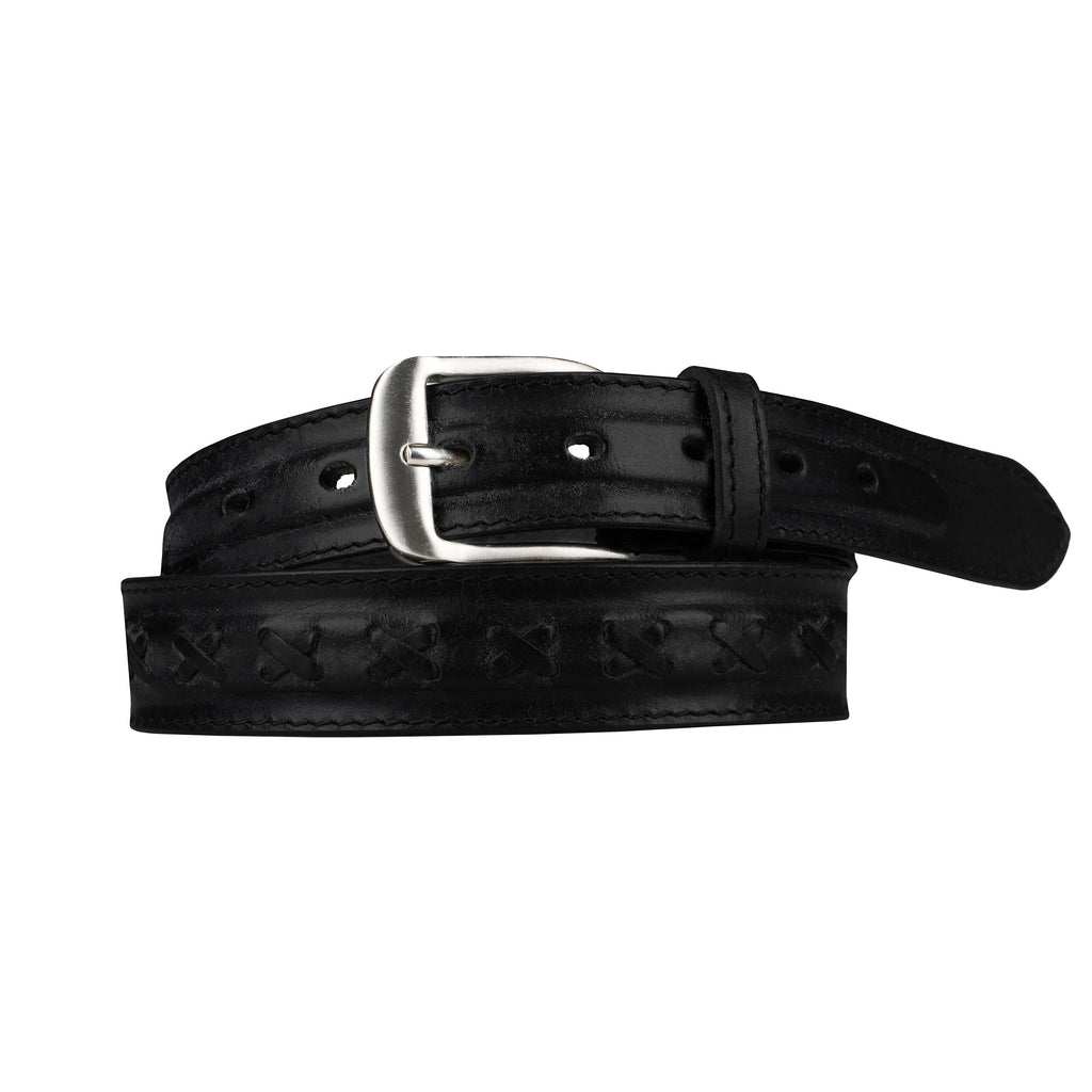 Outback 1.25" Wide Cross Stitch Full Grain Leather Belt