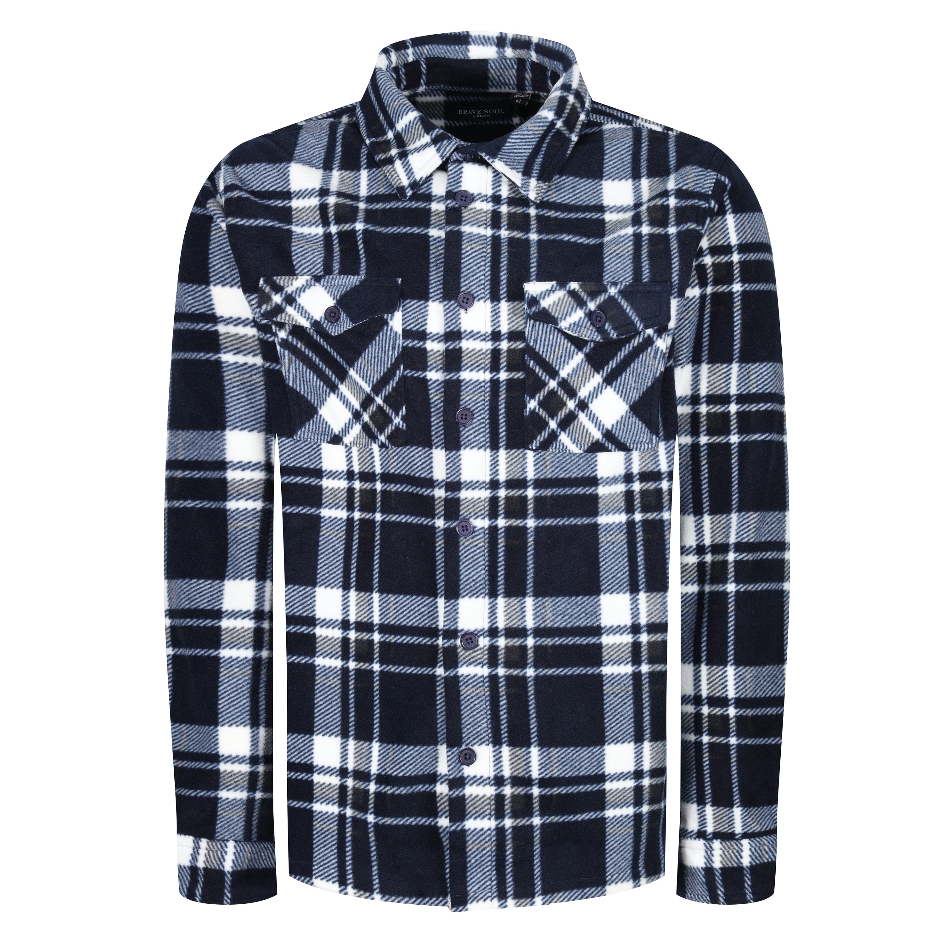 Brave Soul Belfast Check Fleece Overshirt