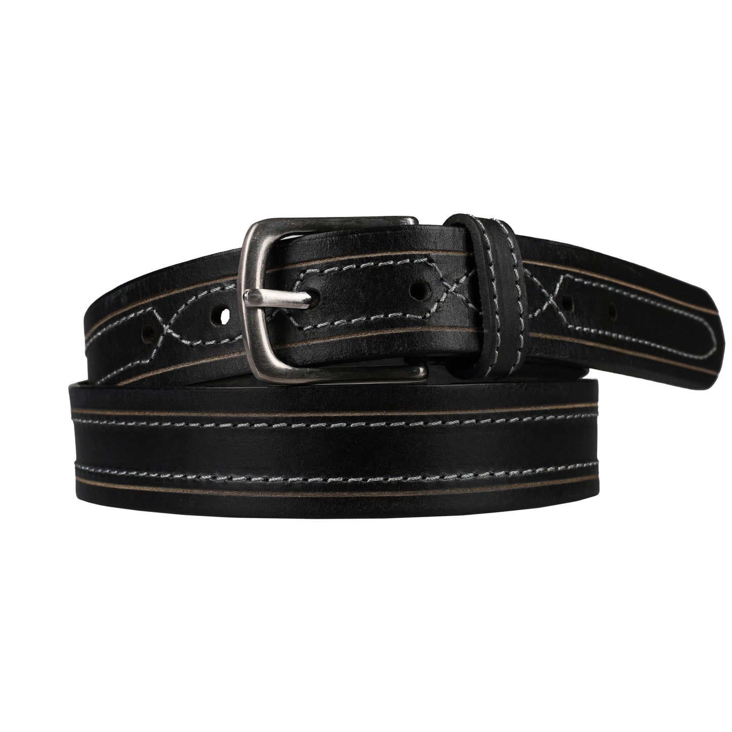 Outback 1.25" Wide Contrast Stitch Full Grain Leather Belt