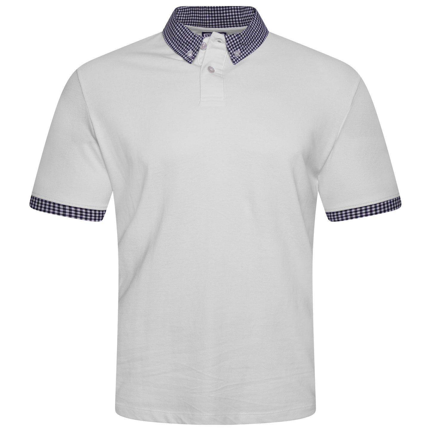 Evryone Check Collar Short Sleeve Polo Shirt