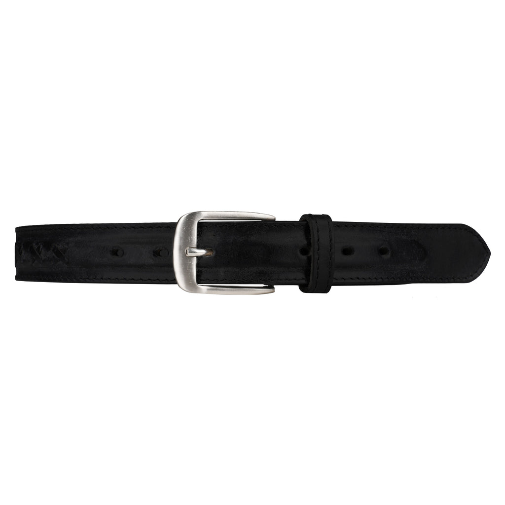 Outback 1.25" Wide Cross Stitch Full Grain Leather Belt