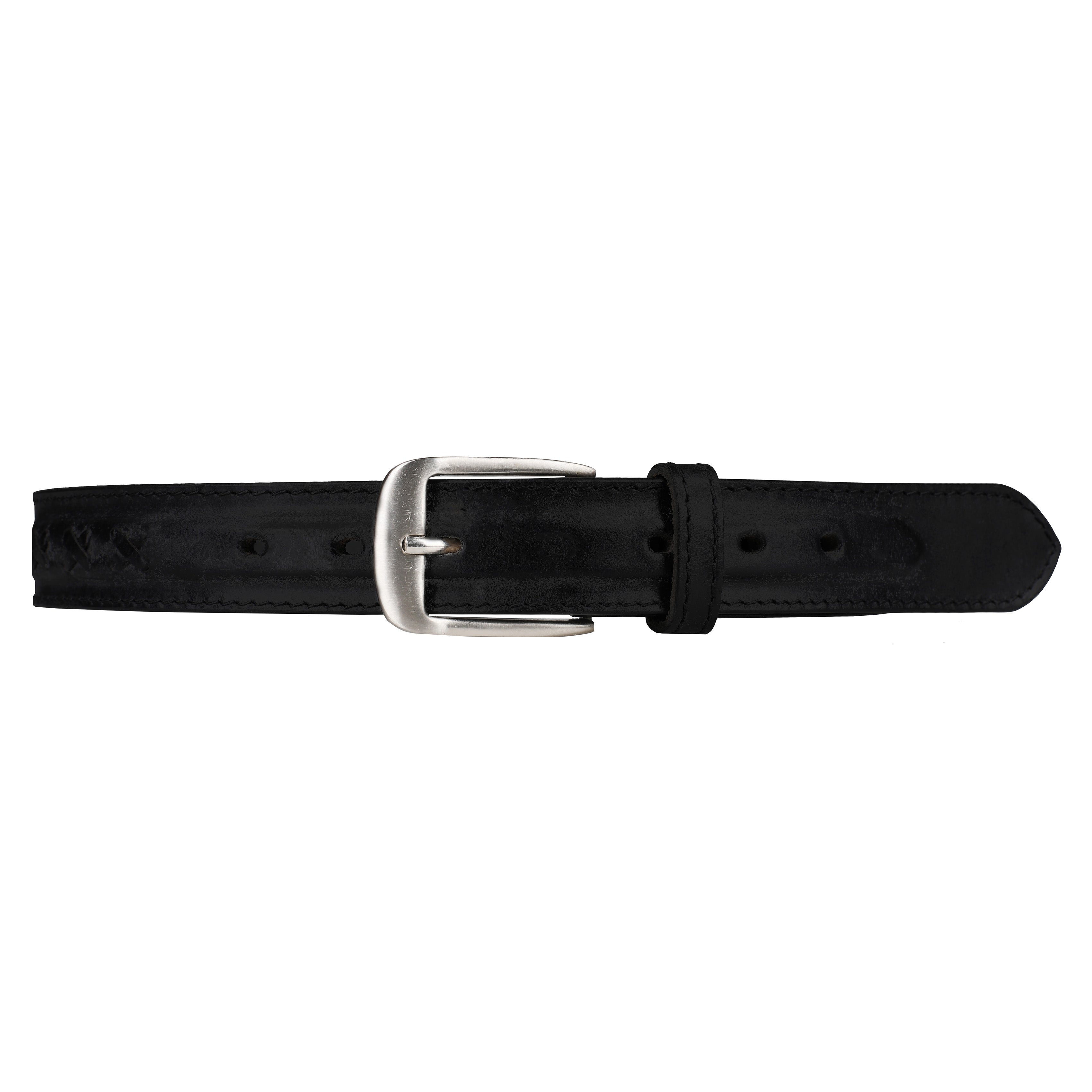 Outback 1.25" Wide Cross Stitch Full Grain Leather Belt