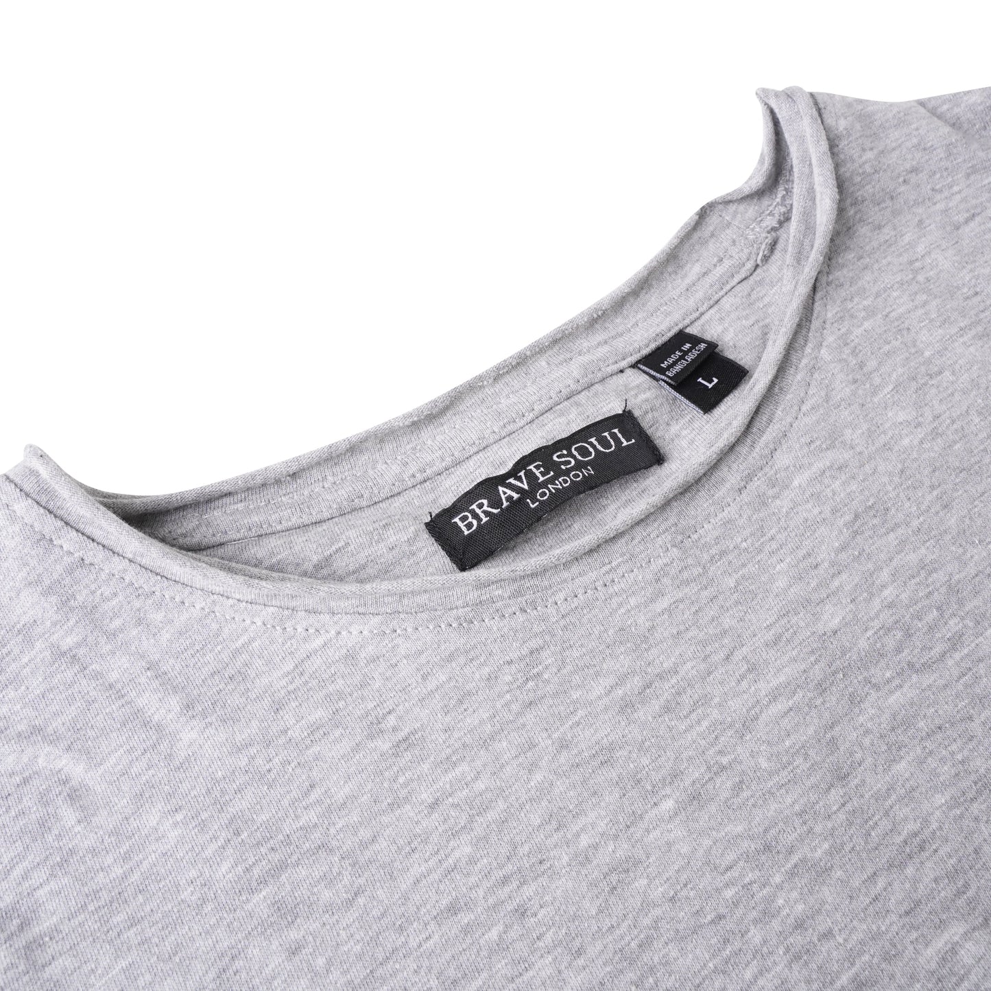 Brave Soul Fresher Raw Edge Cotton T-Shirt