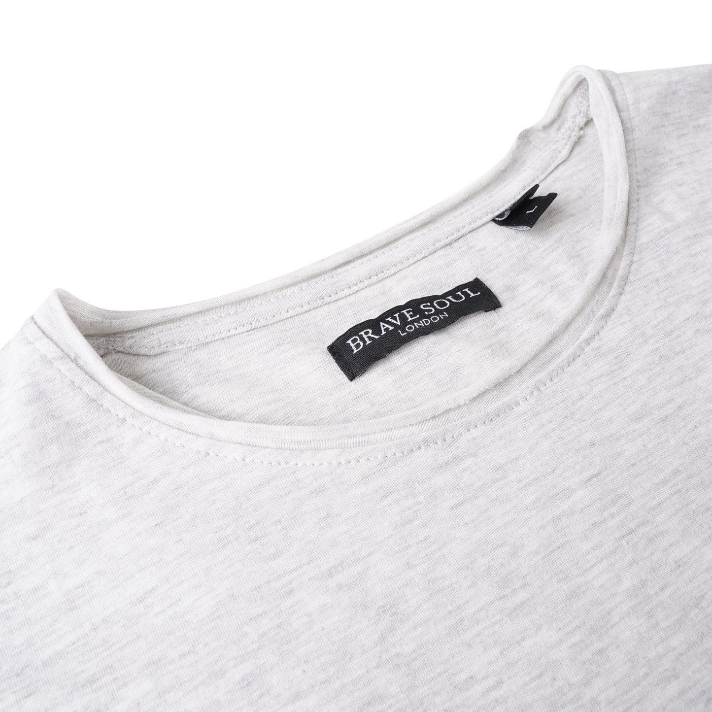 Brave Soul Fresher Raw Edge Cotton T-Shirt