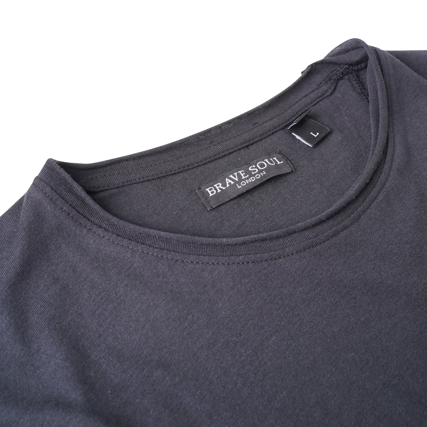 Brave Soul Fresher Raw Edge Cotton T-Shirt