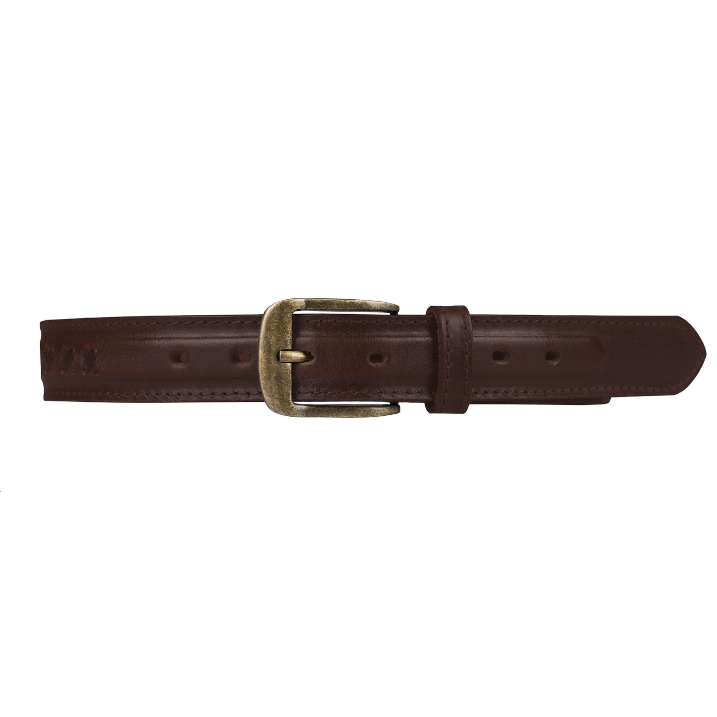 Outback 1.25" Wide Cross Stitch Full Grain Leather Belt