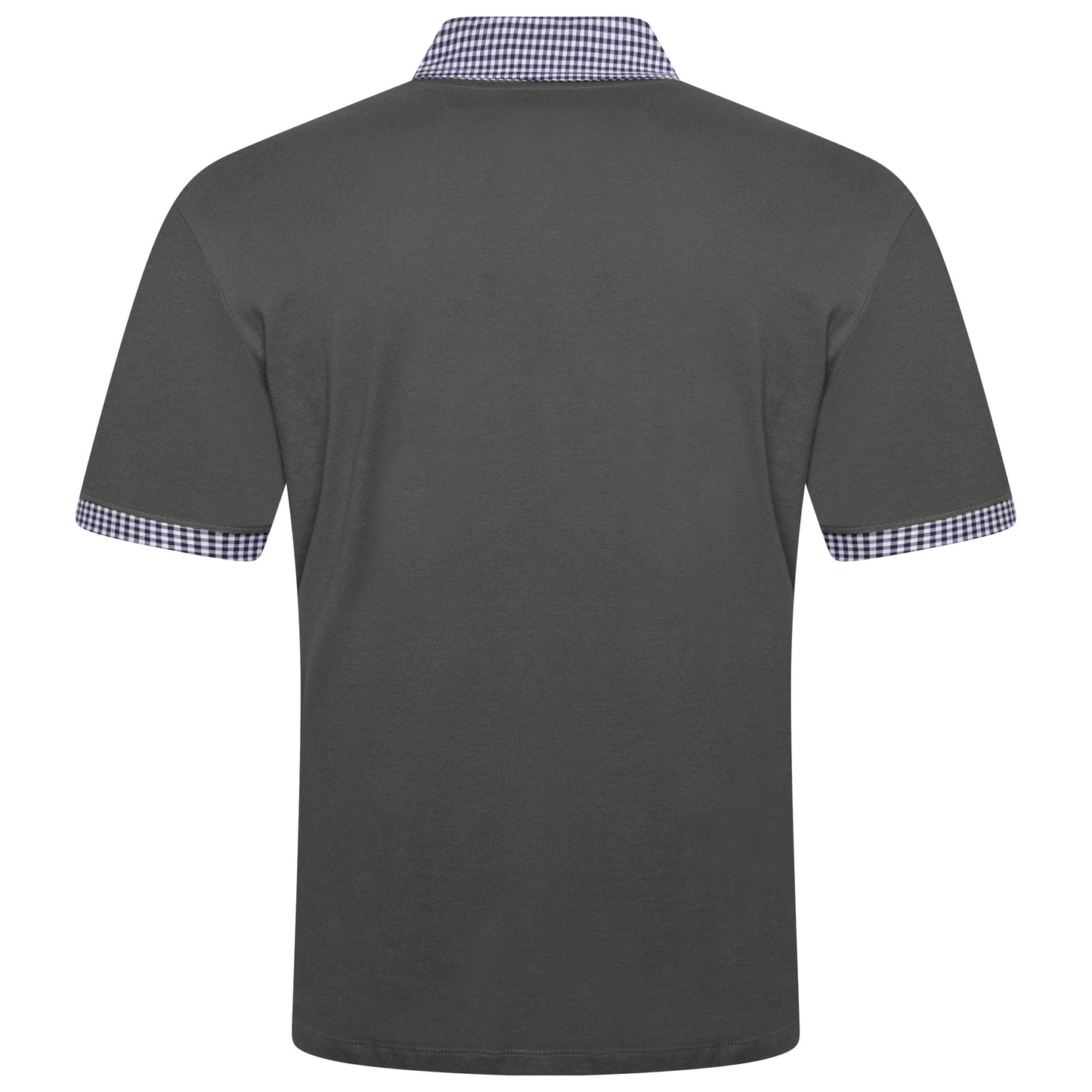 Evryone Check Collar Short Sleeve Polo Shirt