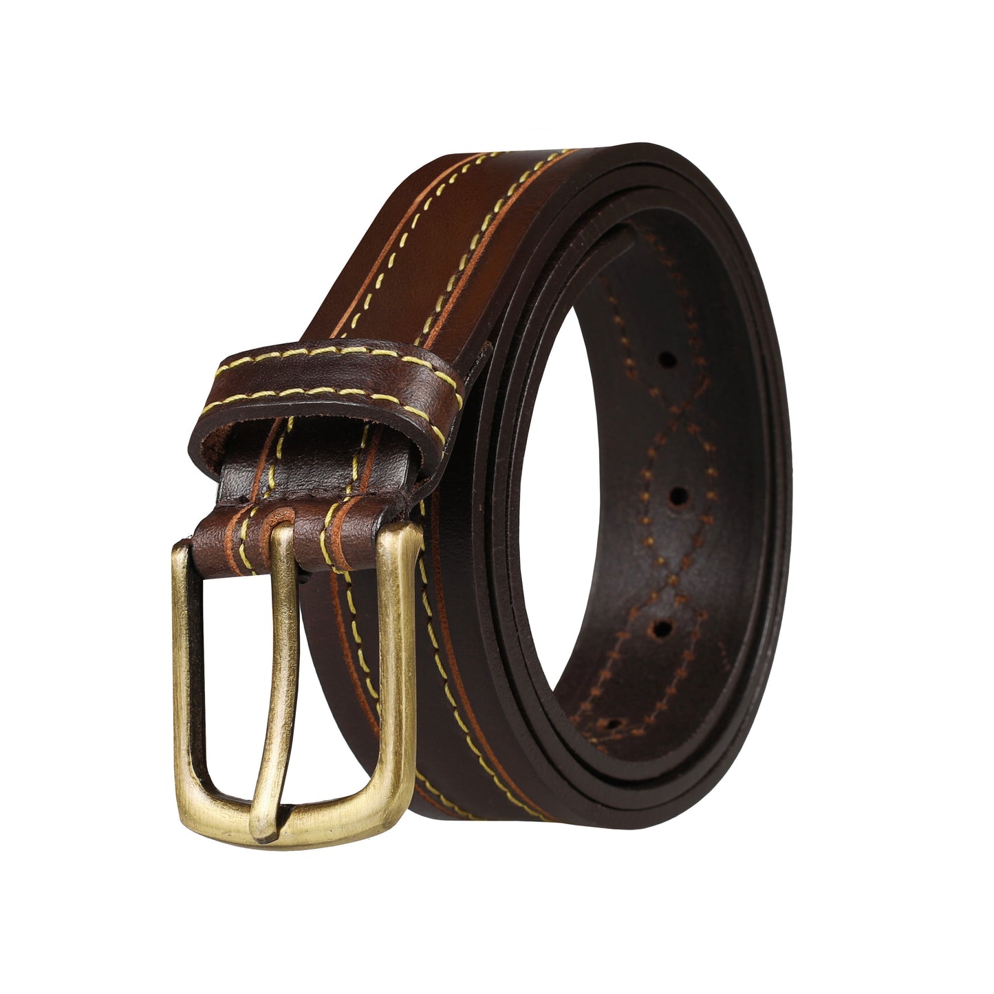 Outback 1.25" Wide Contrast Stitch Full Grain Leather Belt