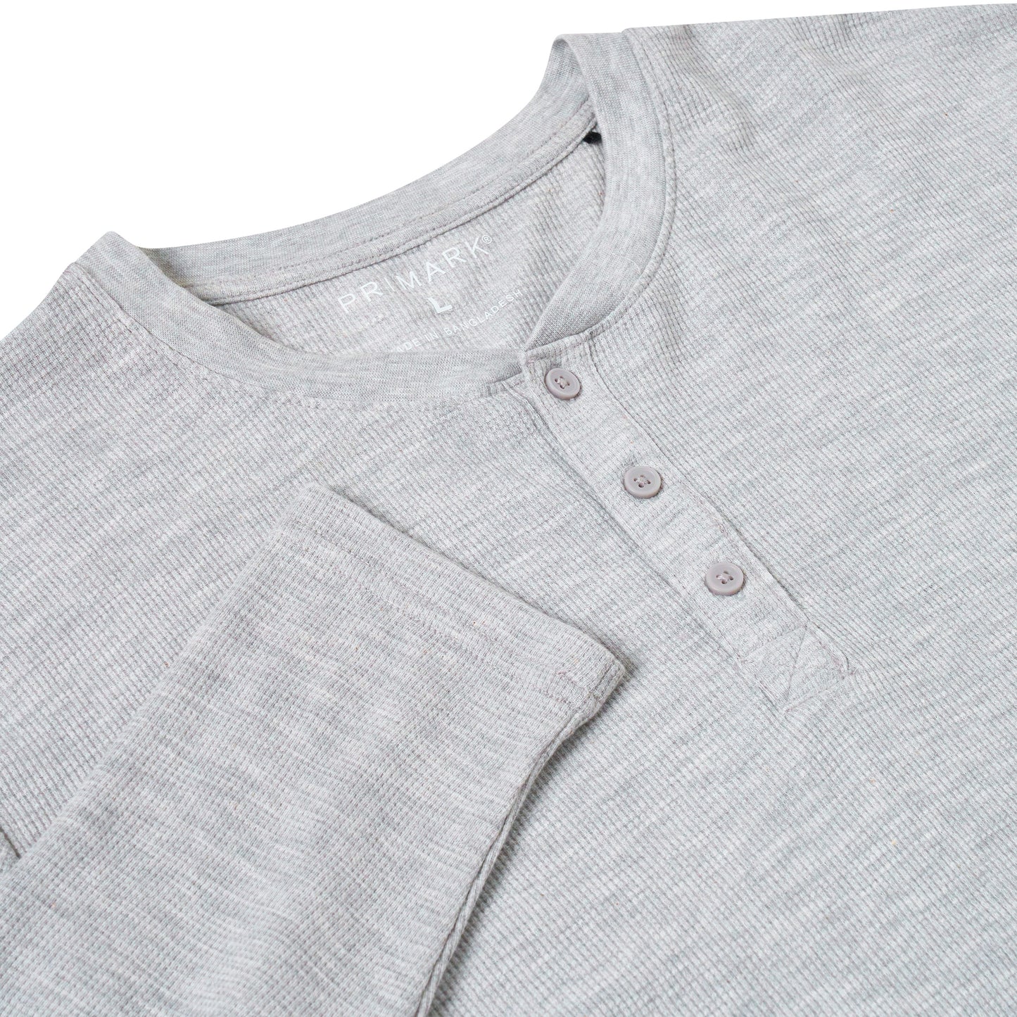 Henley Waffle Knit Long Sleeve Top