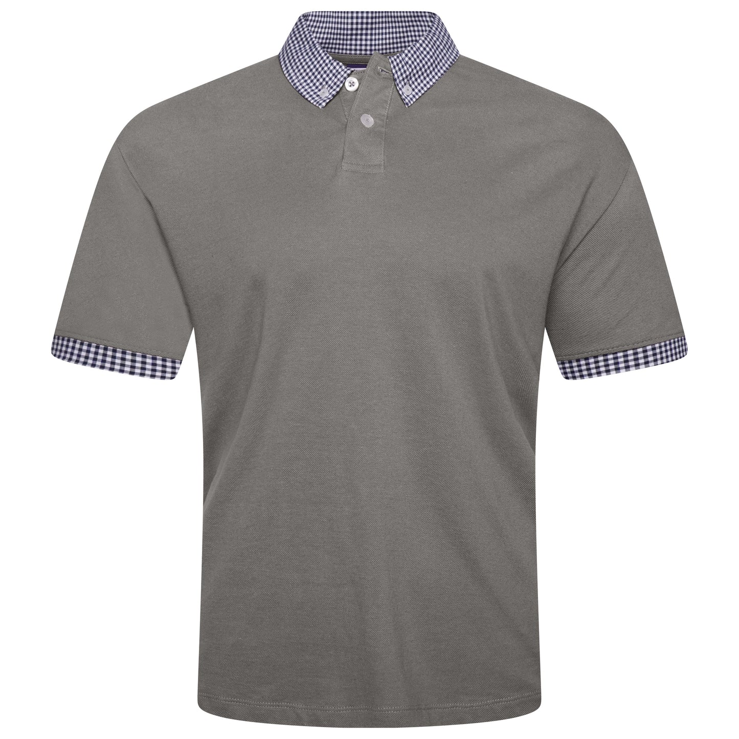 Evryone Check Collar Short Sleeve Polo Shirt