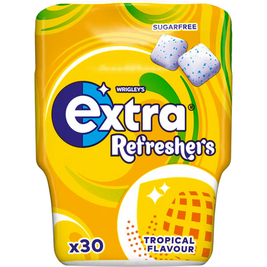 6 x Extra Refreshers Tropical Chewing Gum Bottle - 30PCE