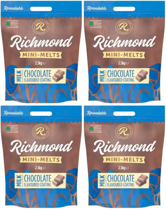 4 x Richmond Mini-Melts Milk Chocolate Flavoured Coating 2.5Kg