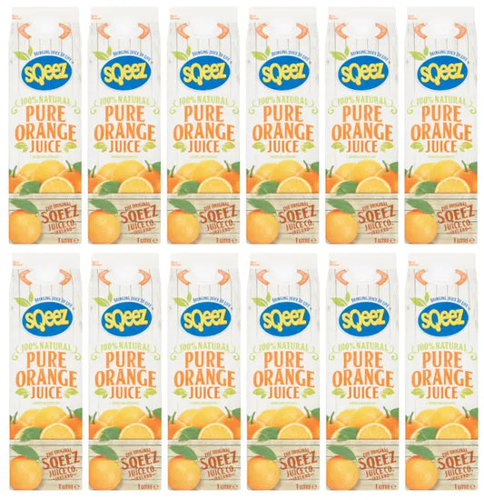 12 x Sqeez Pure Orange Juice 1 Litre
