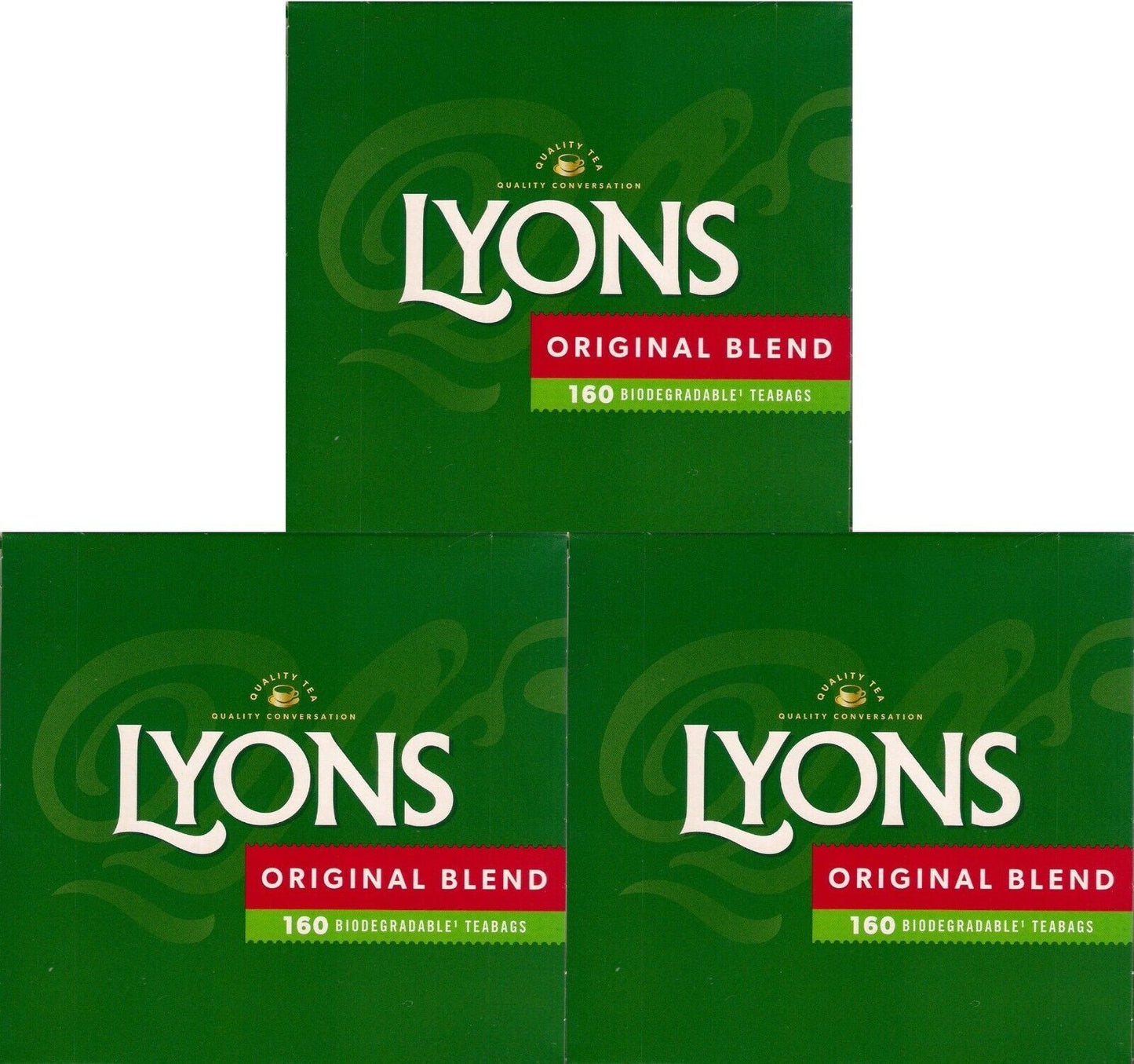 8 x Lyons Original Blend 160 Biodegradable¹ Tea Bags 464G