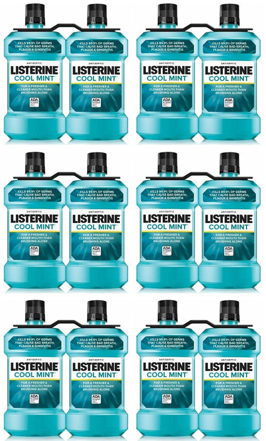 6 x Listerine Antiseptic Mouthwash Coolmint 2 X 250Ml