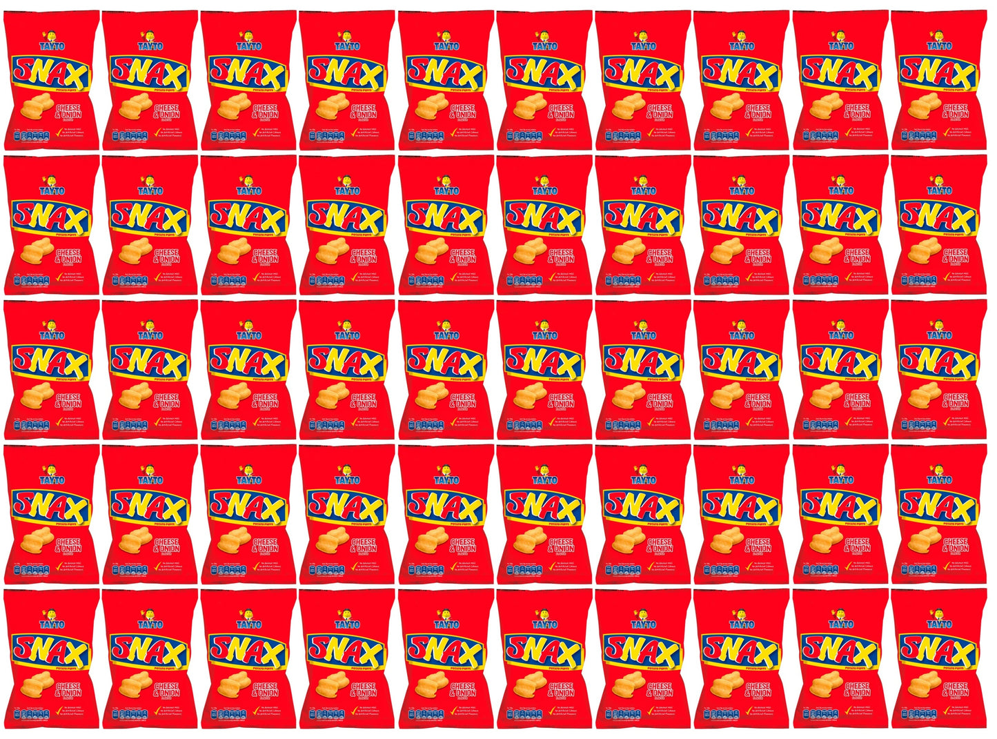 50 x Tayto Snax Potato Puffs Cheese & Onion Flavour 26G