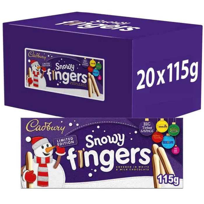 20 X Cadbury Limited Edition Snowy Fingers 115GM
