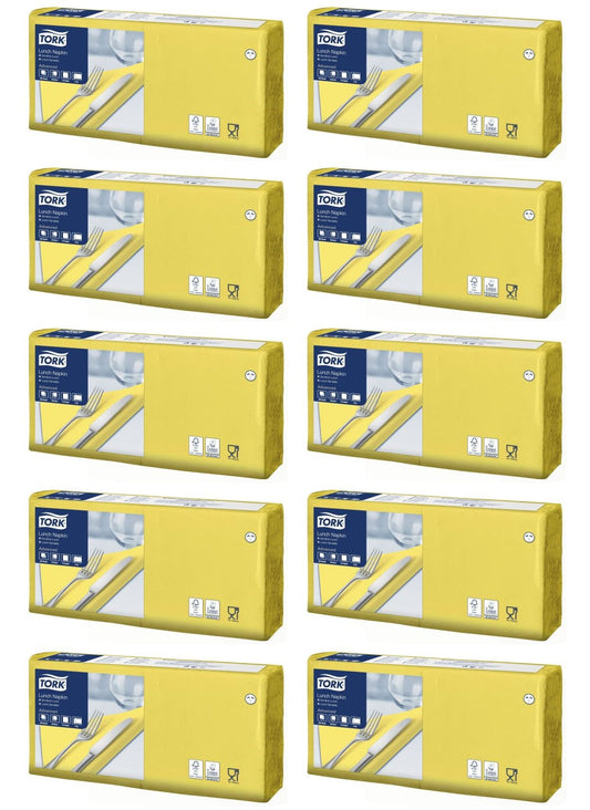 10 x 477841 Tork Yellow Lunch Napkin