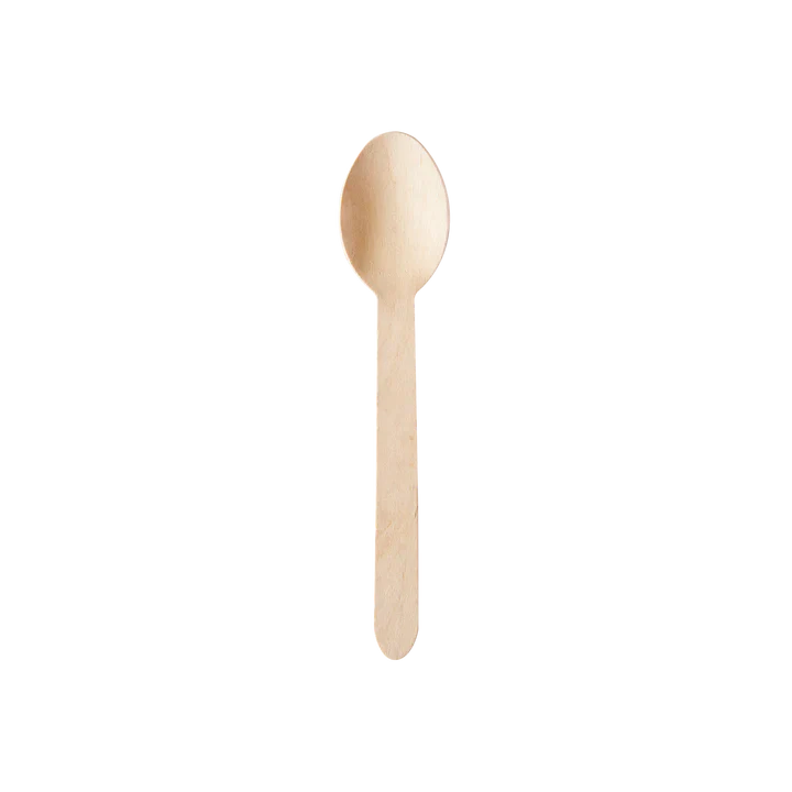 10 x D2E Cutlery Wooden Spoon 6In 100Pk X 10